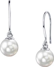 The Pearl Source White South Sea Pearl Linda Dangling Earrings