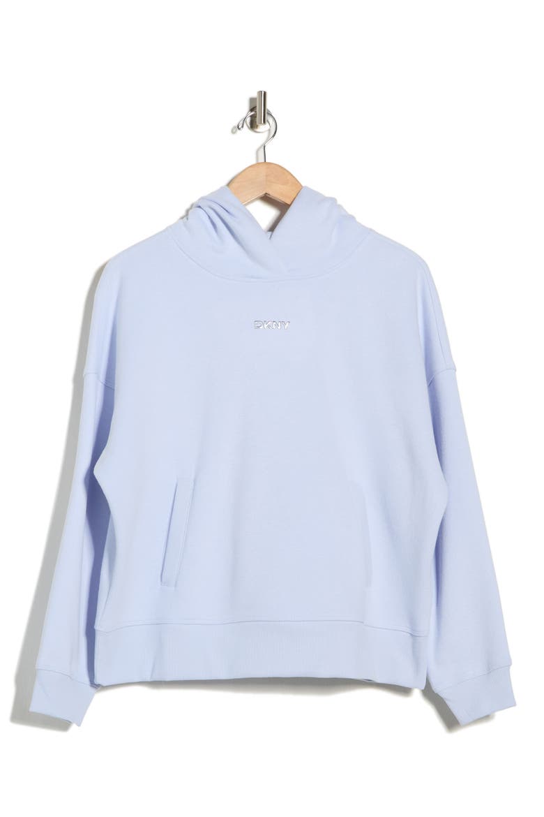 Metallic Bubble Logo Pullover Hoodie, Alternate, color, FROST BLUE