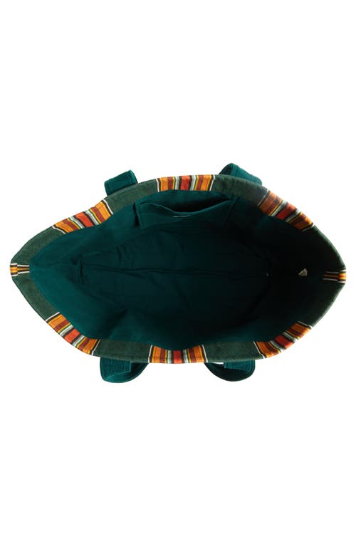 Bode Green Parakeet Stripe Tote In Green Multi