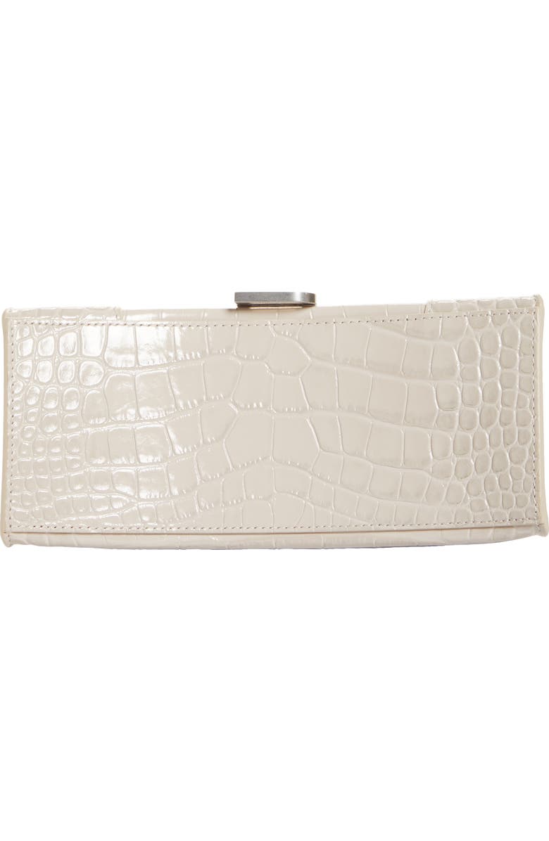 Balenciaga Small Hourglass Croc Embossed Leather Top Handle Bag, Alternate, color,