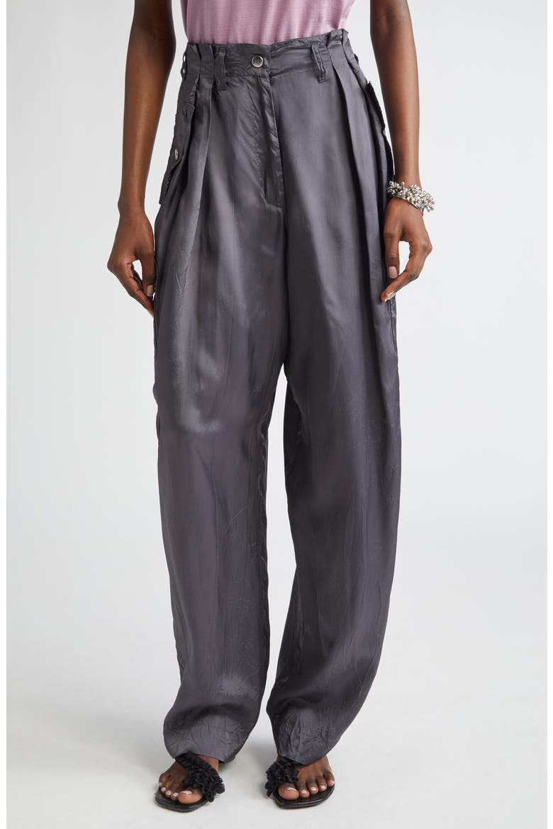 Utility Van Insert Dries Van Noten Loose Fit Satin Cargo Pants (Women) | Nordstromrack