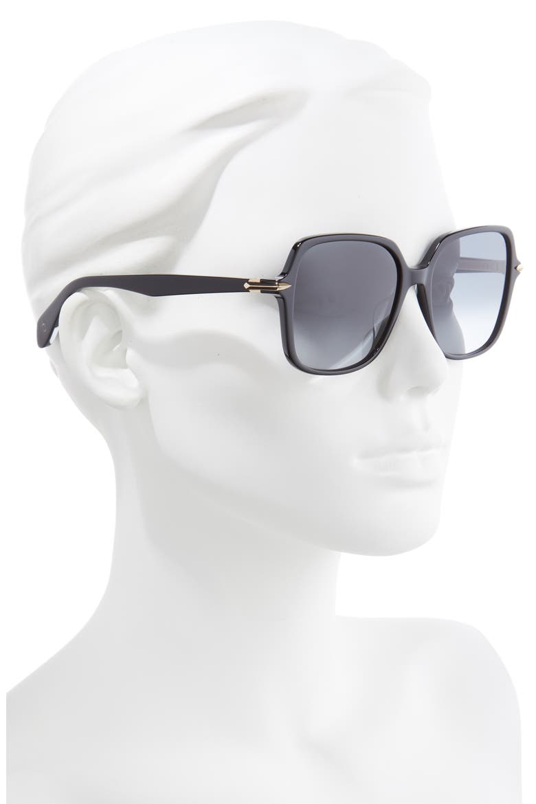 55mm Gradient Square Sunglasses, Alternate, color, BLACK