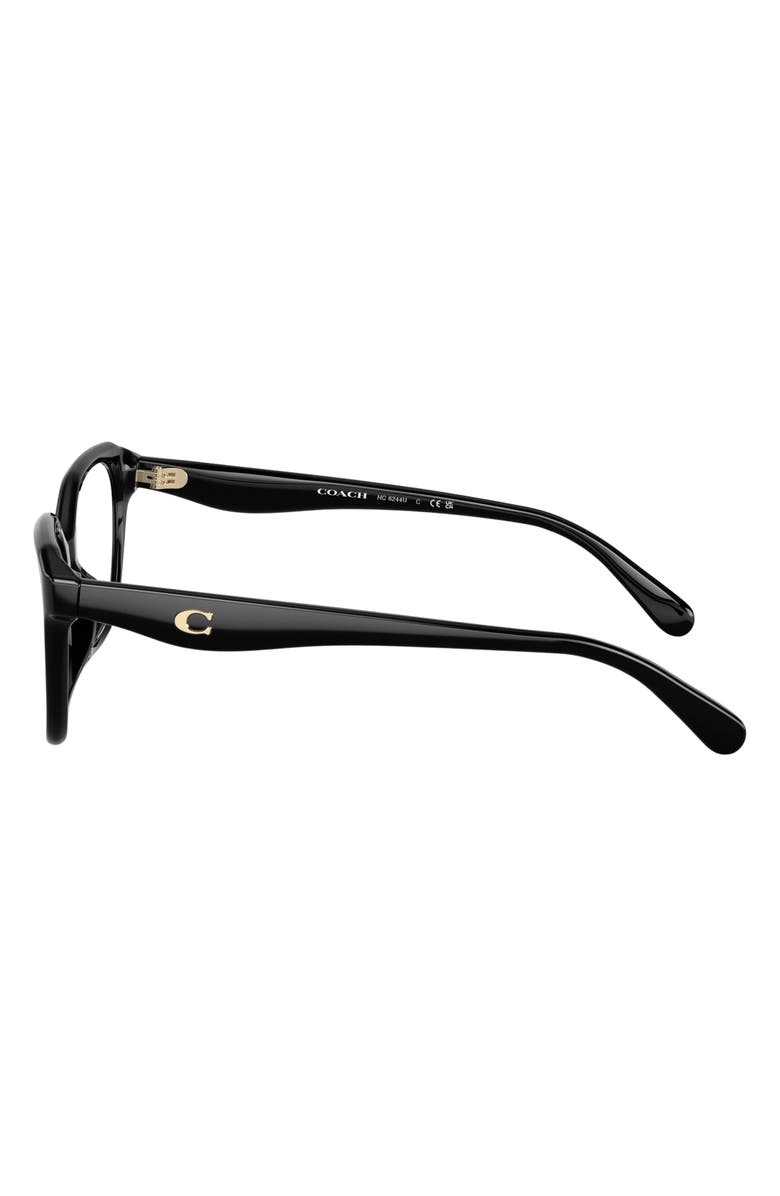 COACH 54mm Pillow Optical Glasses, Alternate, color, Black / Demo Lens