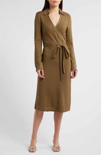 BOSS Ellarie Rib Long Sleeve Dress