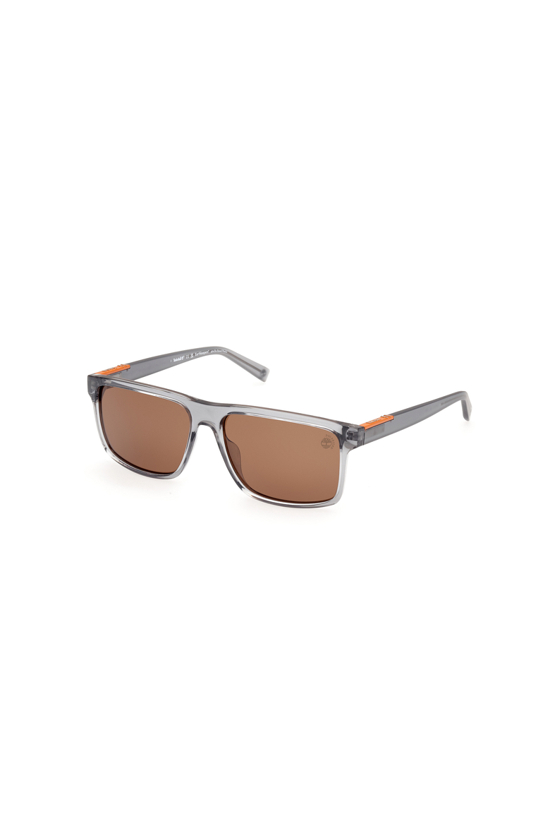 Slim Rectangular Polarized Sunglasses, Main, color, Grey / Brown