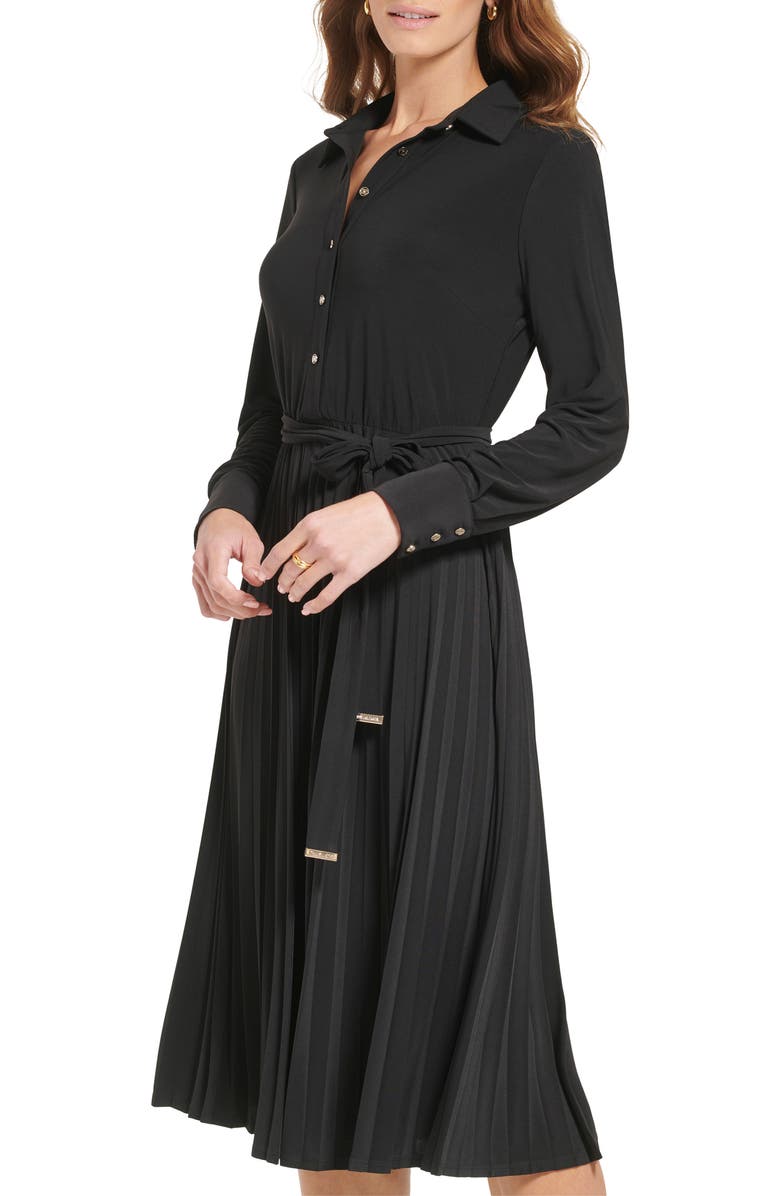Tommy Hilfiger Long Sleeve Pleated Shirtdress, Alternate, color,