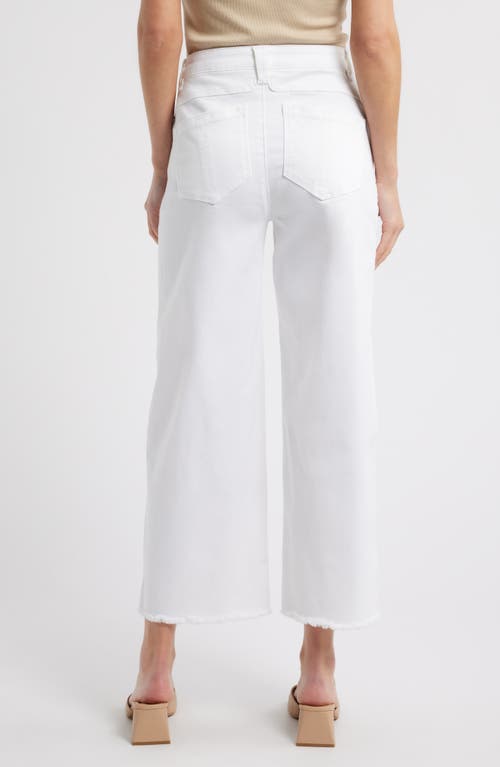 Wit & Wisdom Wyatt 'ab'solution Skyrise Frayed High Waist Ankle Wide Leg Jeans In Optic White