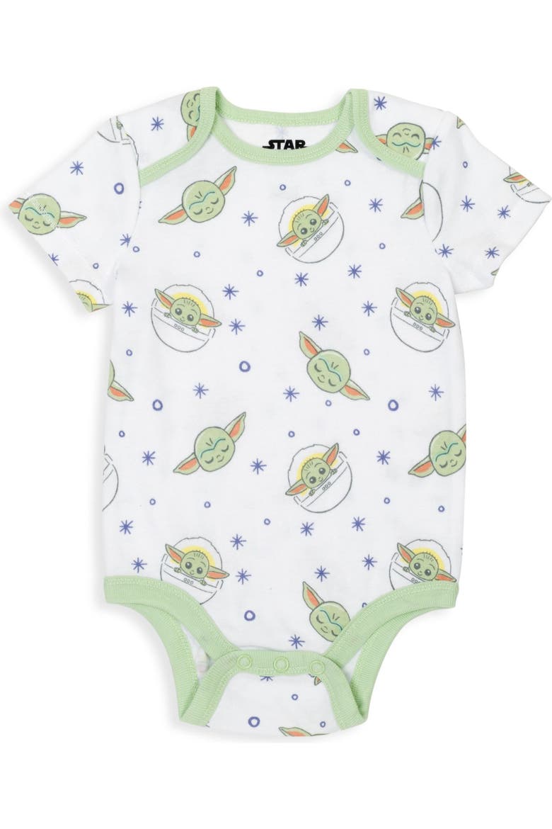 The Mandalorian Grogu Girls' 5-Pack Short Sleeve Bodysuits, Alternate, color, Pink Mint Mandalorian