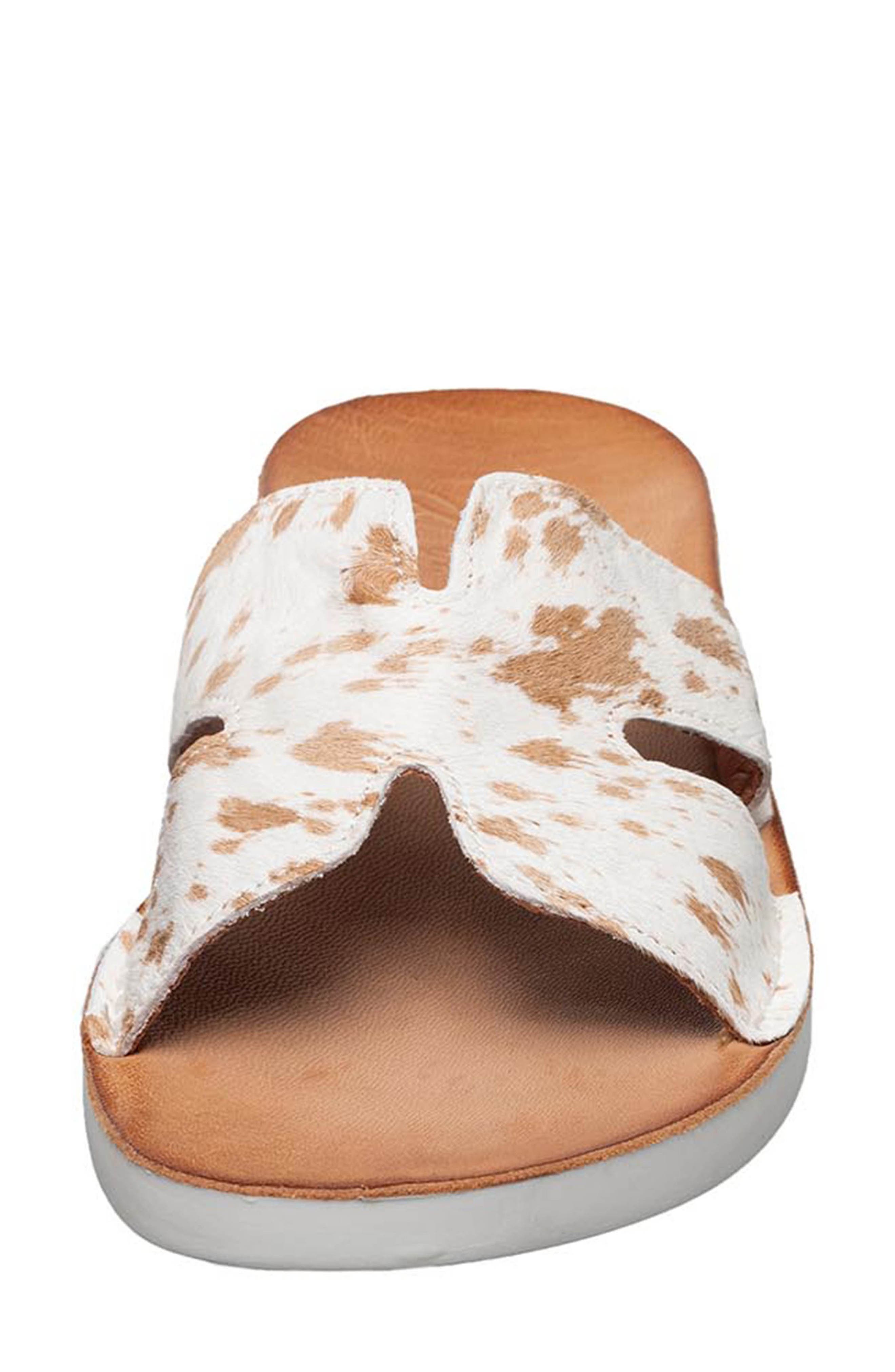 ANTELOPE Agata Genuine Calf Hair Slide Sandal, Alternate, color, White/ Brown Multi Calf Hair