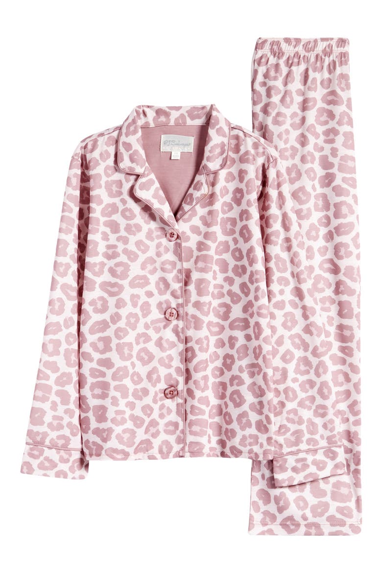Kids' Relaxed Fit Print Jersey Pajamas, Main, color, BLUSH