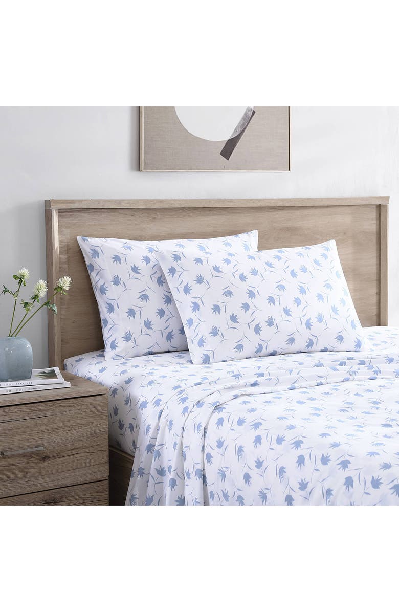 STONE COTTAGE Floral Breeze 200 Thread Count Cotton Percale Sheet Set, Alternate, color, Light Pastel Blue