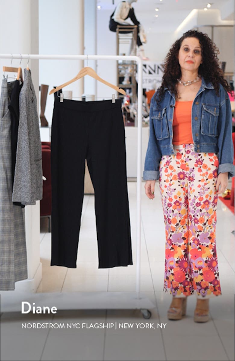 Ribbed Side Slit Wide Leg Pants, sales video thumbnail