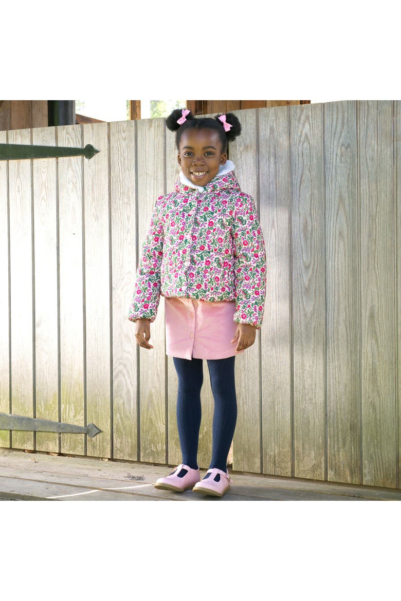 Floral Hooded Puffer Jacket, Alternate, color, Pink