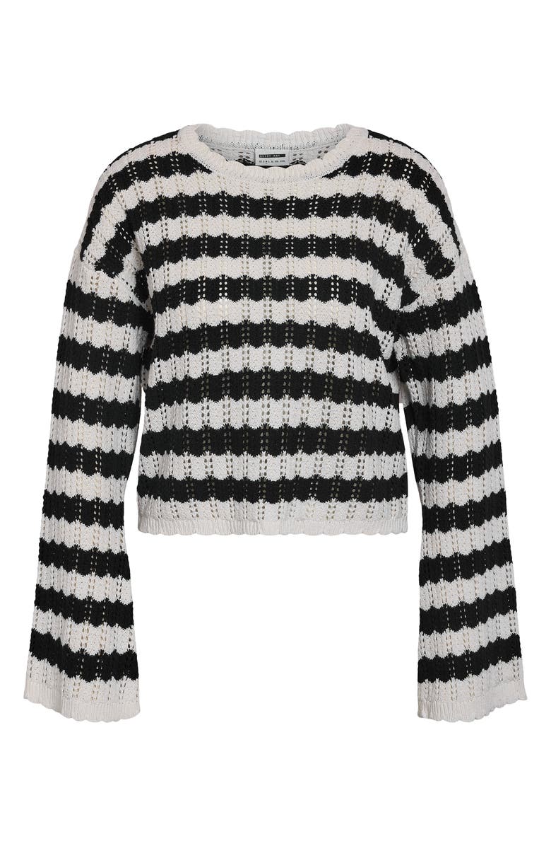 Noisy may Laika Open Stitch Sweater, Alternate, color, Birch Stripes Black