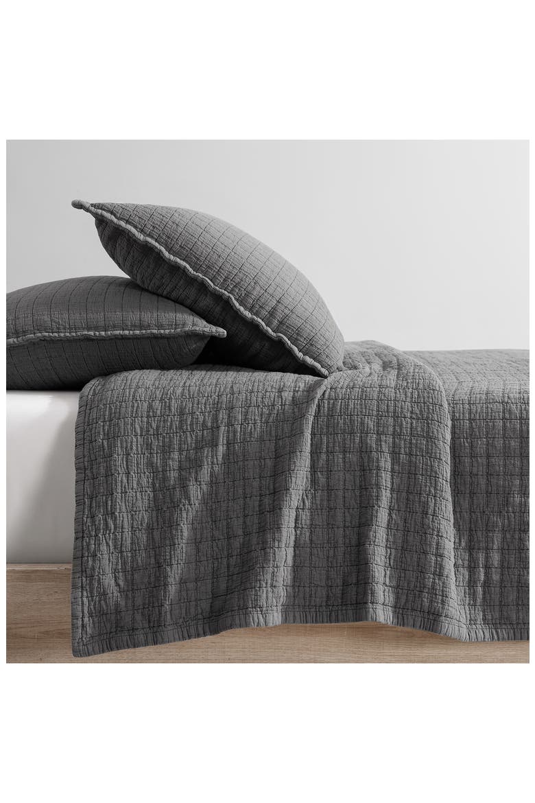 Essential Washed Jacquard Coverlet, Alternate, color, GREY