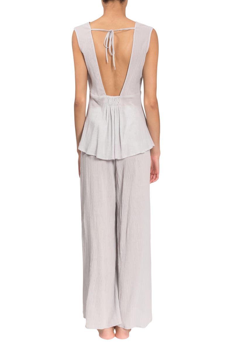 Deep V Wide Leg Pajamas, Alternate, color, MIST
