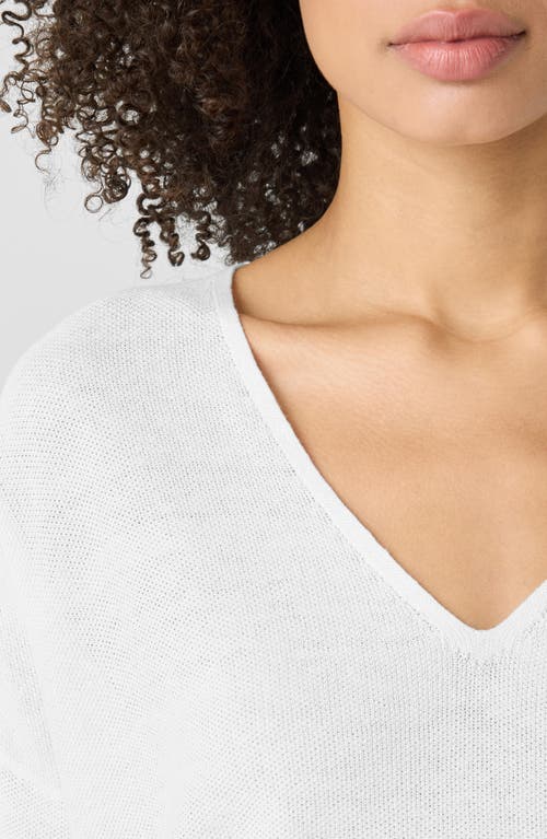 Eileen Fisher Organic Linen-cotton Knit Sweater In Undyed Natural