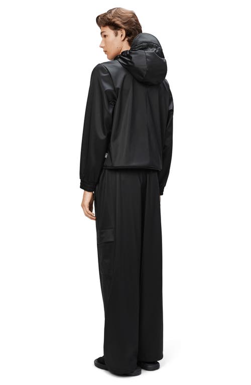 Rains Waterproof Hooded Rain Jacket In Black Grain