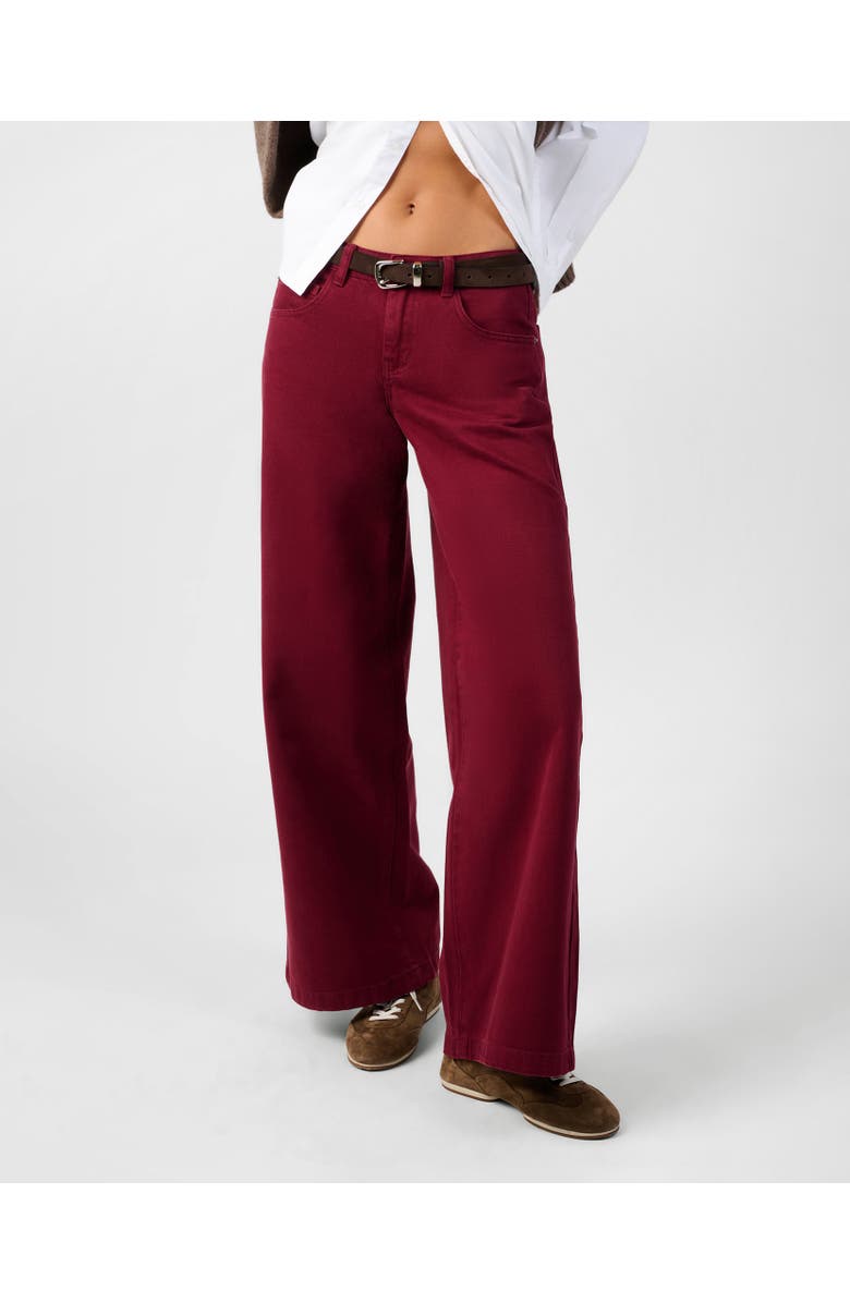 WeWoreWhat Relaxed Low Rise Baggy Pant, Main, color, Dark Cherry
