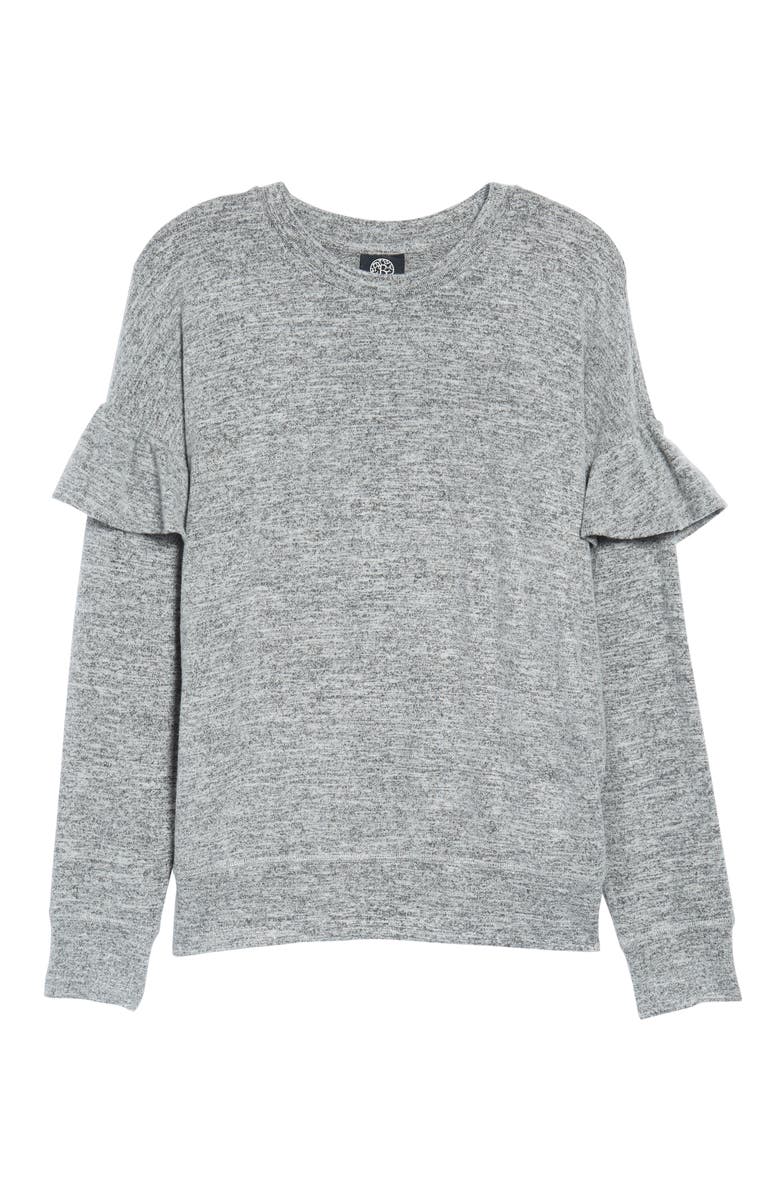 Bobeau Ruffle Sleeve Sweatshirt, Alternate, color, 