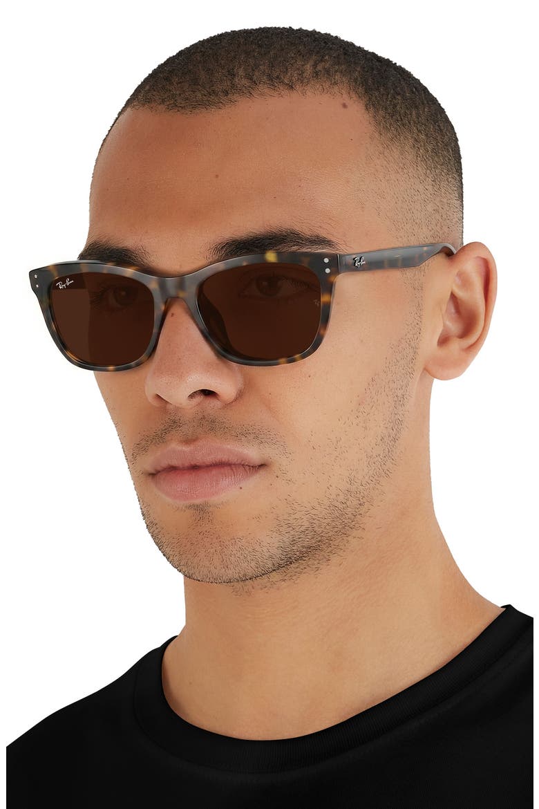 54mm Irregular Sunglasses, Alternate, color, HAVANA / DARK BROWN