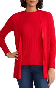 Jones New York Sutton Open Front Rib Cardigan