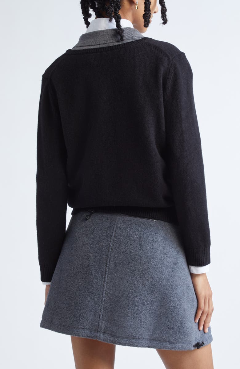 Sandy Liang Wesley Layered Effect Sweater, Alternate, color, Black