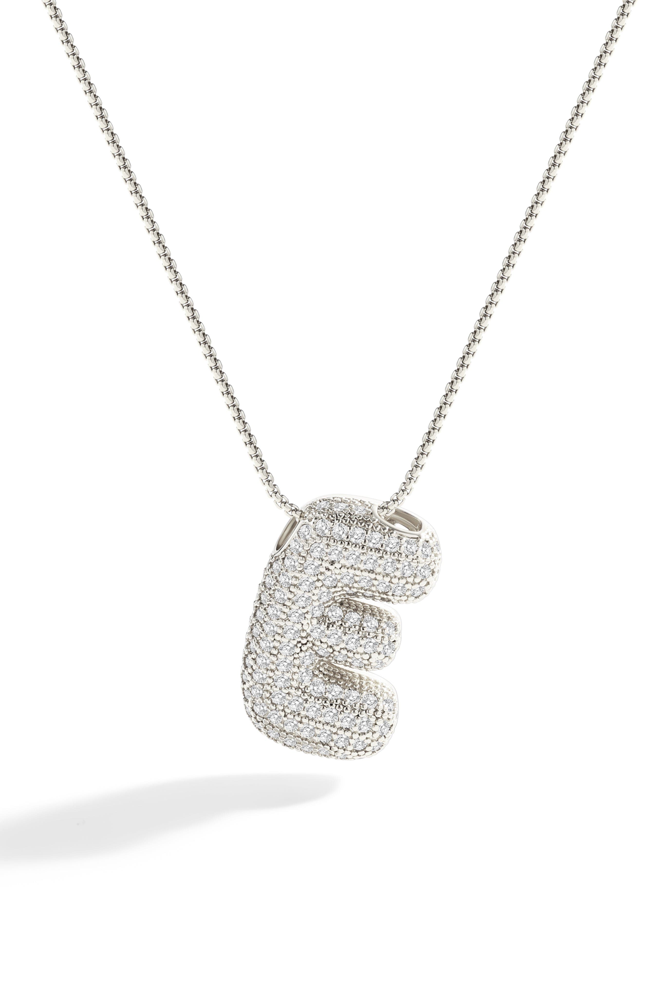 Mint & Lily Pave Bubble Initial Necklace