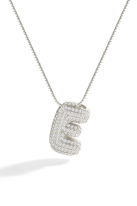 Pave Bubble Initial Necklace