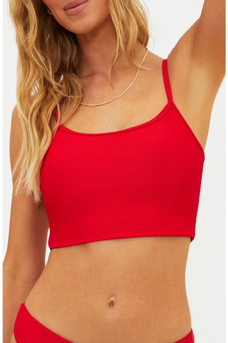 Elara Rib Bikini Top, Main, color, RED