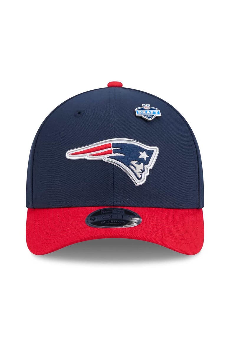 New Era Men's New Era Navy/Red New England Patriots 2026 NFL Draft 9FORTY M-Crown Adjustable Hat, Alternate, color, Navy