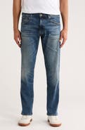 BOSS Regular Fit Distressed Tapered Stretch Cotton Jeans