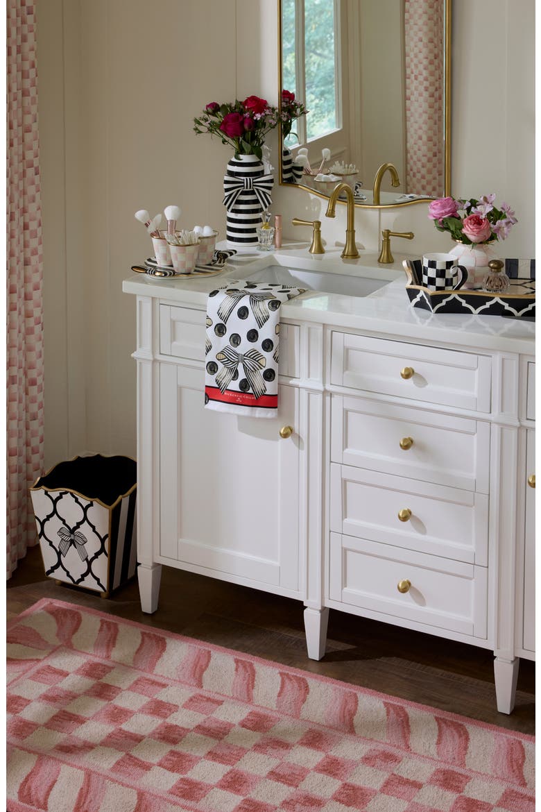 Rosy Checkerboard Machine Washable Runner Rug, Alternate, color, ROSY