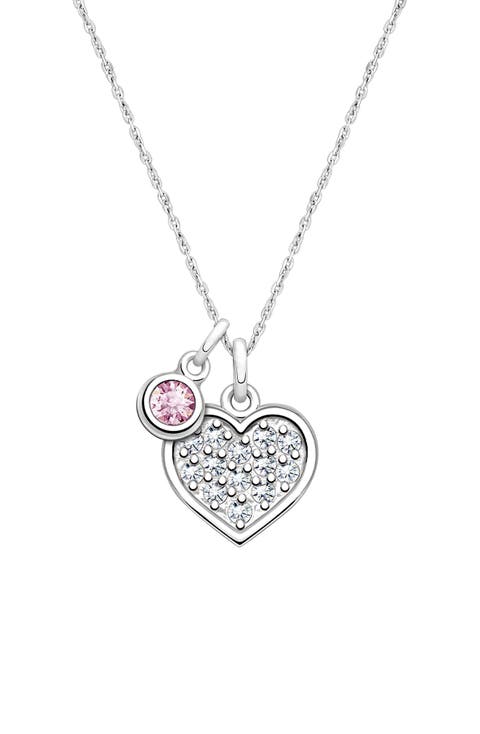 Sterling Silver Oh So Loved Birthstone 12-14" Necklace