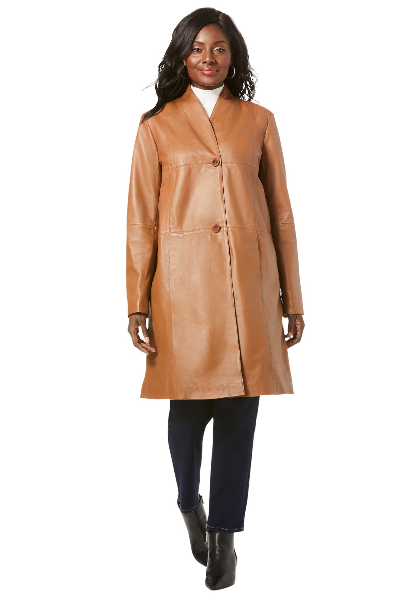 Leather Swing Coat - image 3