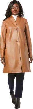 Jessica London Leather Swing Coat