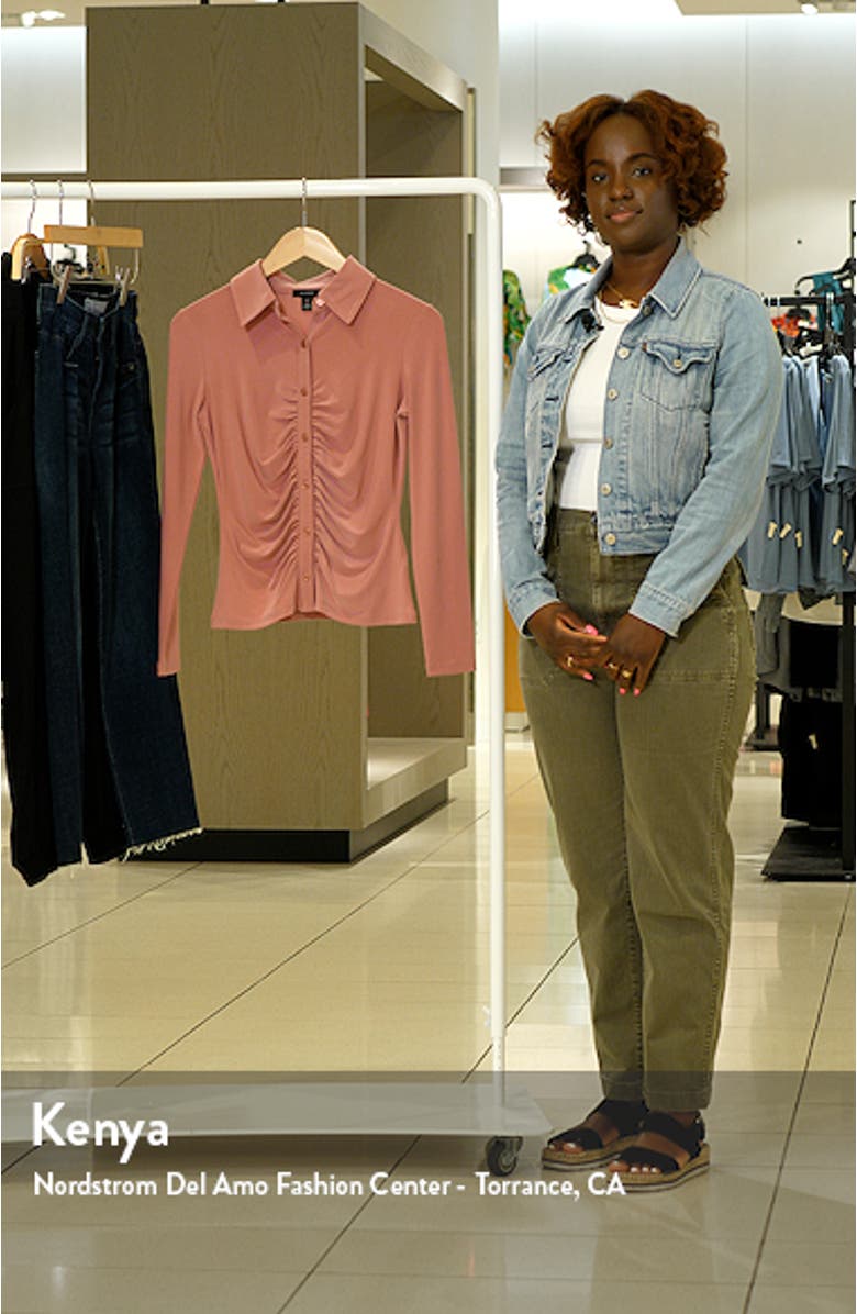 Ruched Front Button-Up Shirt, sales video thumbnail