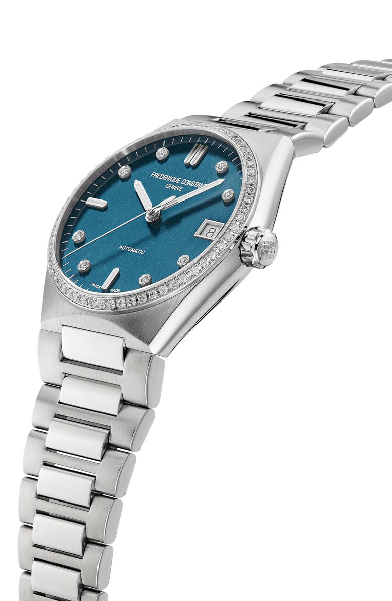 FREDERIQUE CONSTANT Highlife Diamond Automatic Bracelet Watch, 34mm, Alternate, color, Silver-Tone