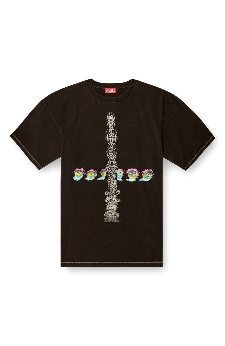 DIESEL<sup>®</sup> Relaxed Fit Cotton Graphic T-Shirt, Alternate, color, Deep/ Black