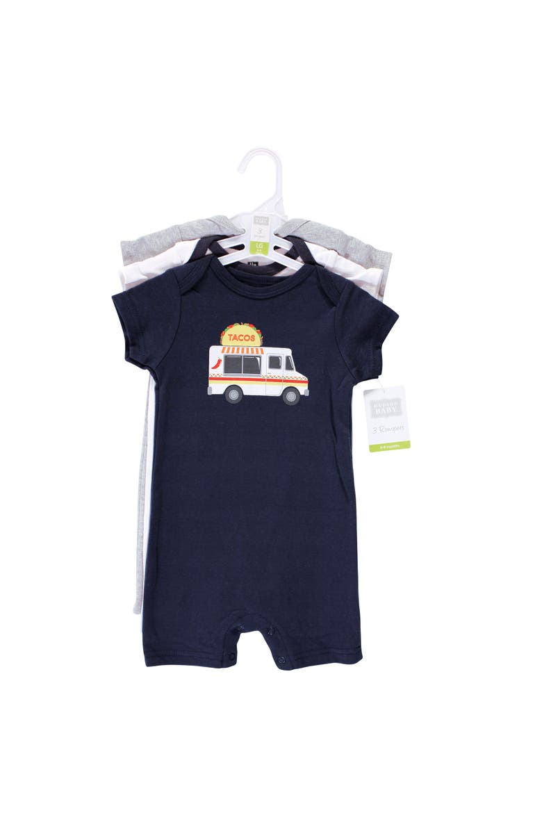 Cotton Bodysuits and Rompers, 8-Piece, Alternate, color, Taco Truck