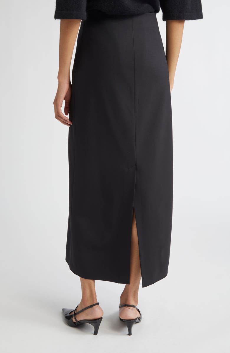 LOULOU DE SAISON Samos Stretch Wool Grain de Poudre Pencil Skirt, Alternate, color, Black