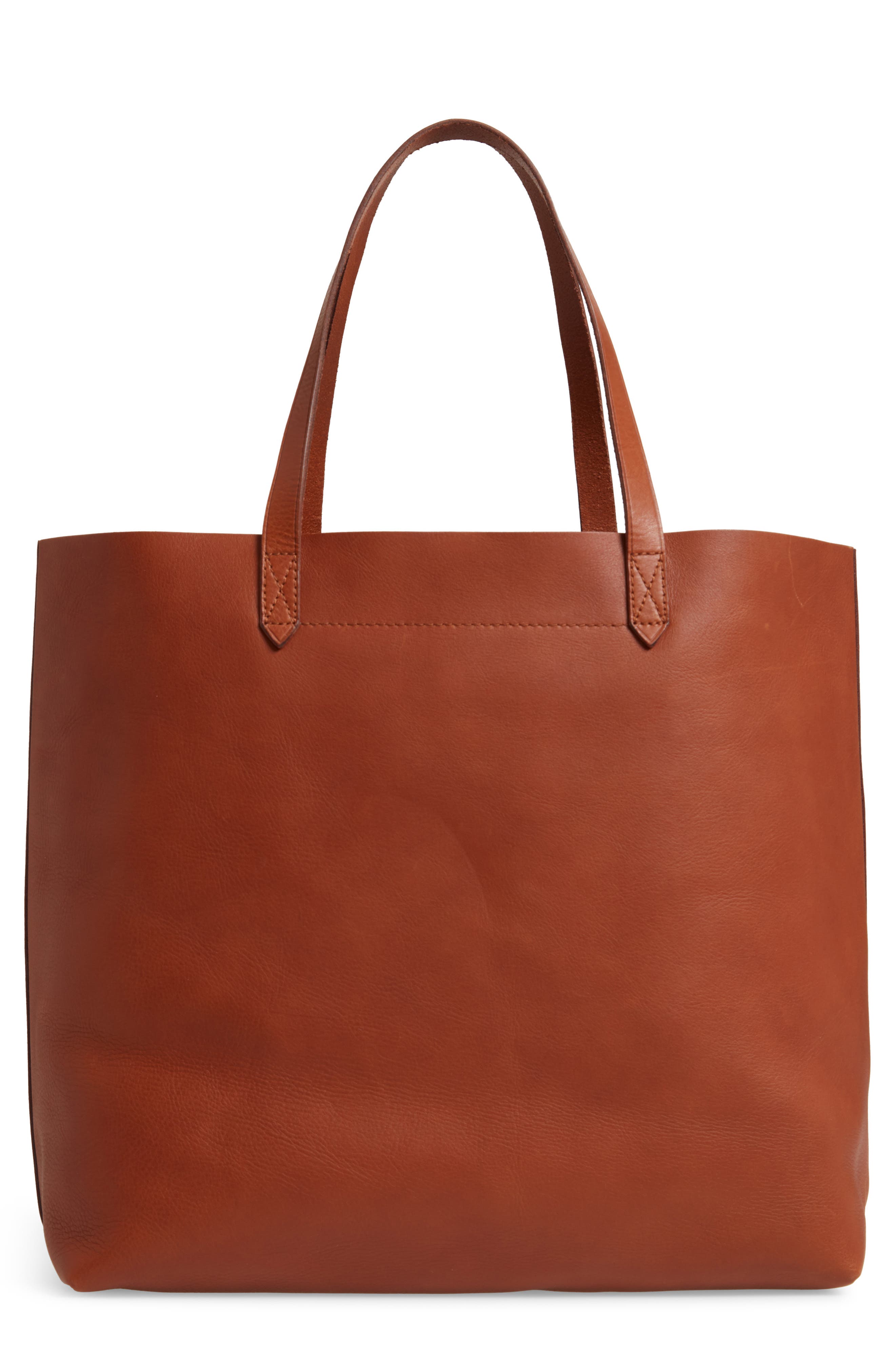 Madewell Suede Stripe Transport Leather Tote, Alternate, color, 