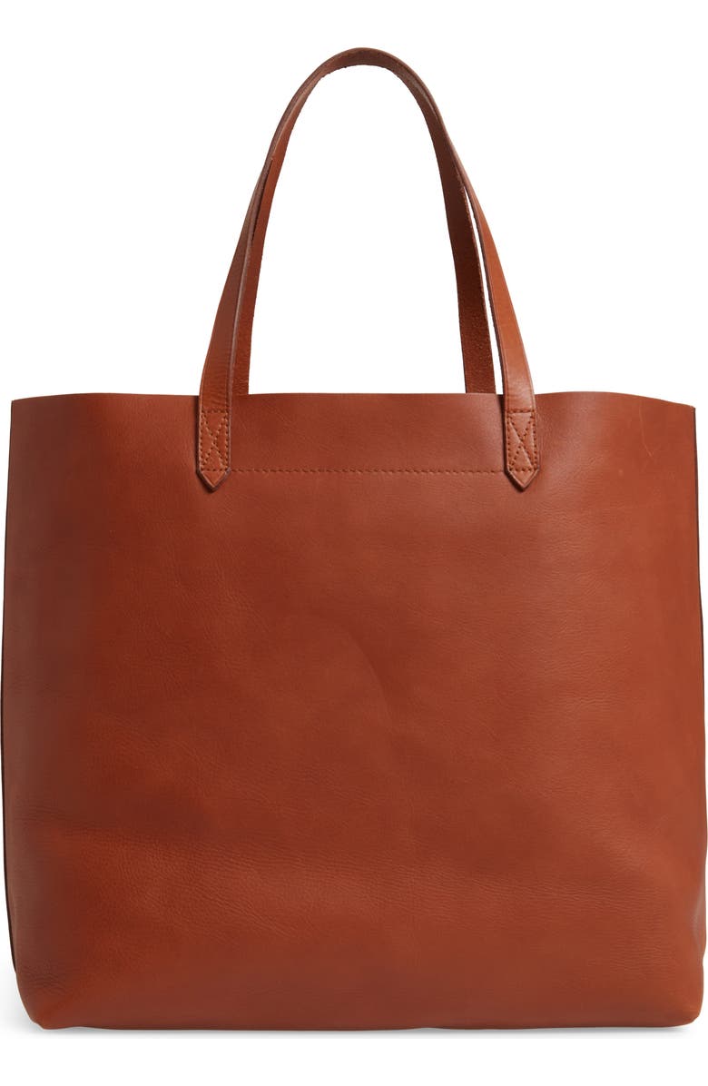 Madewell Suede Stripe Transport Leather Tote, Alternate, color,