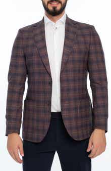 VELLAPAIS Plaid Sport Coat