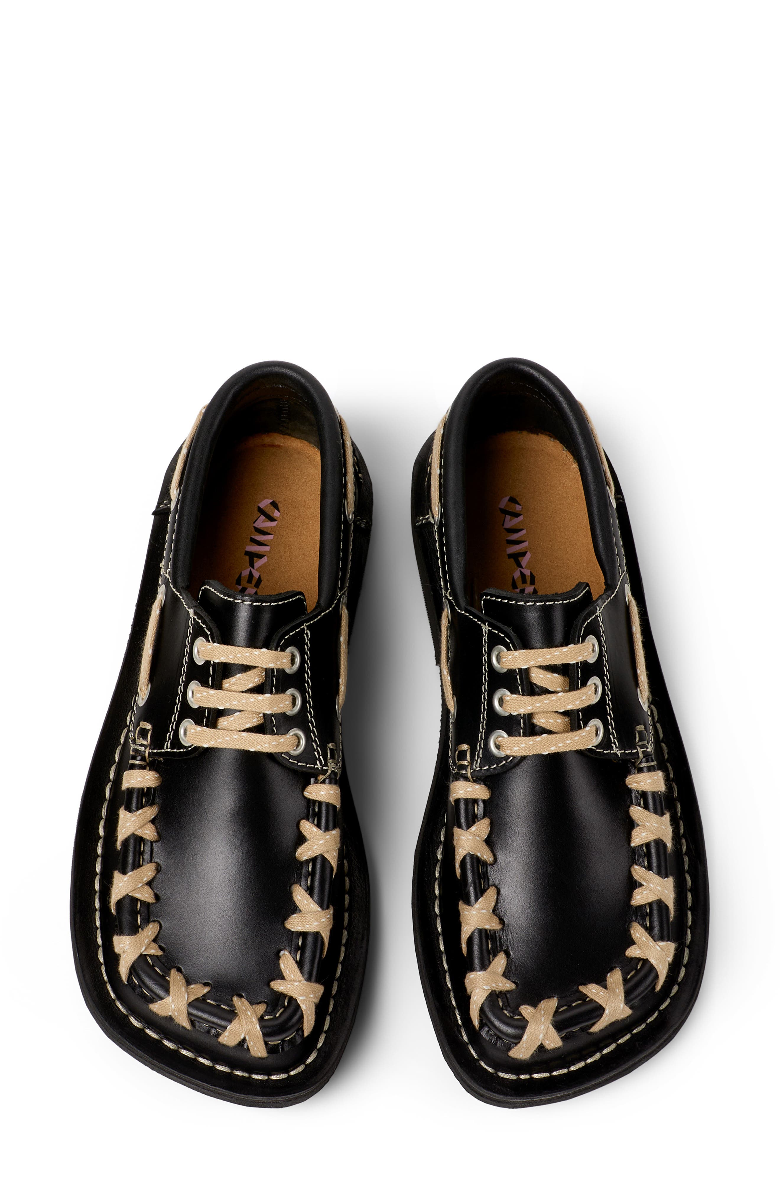 Camper lab Eki Boat Shoe, Alternate, color, Black