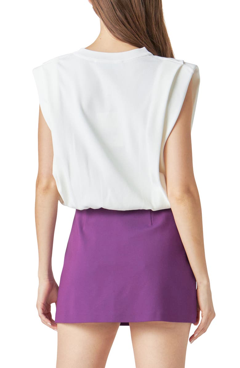 Endless Rose Power Shoulder Sleeveless Blouson Top, Alternate, color,