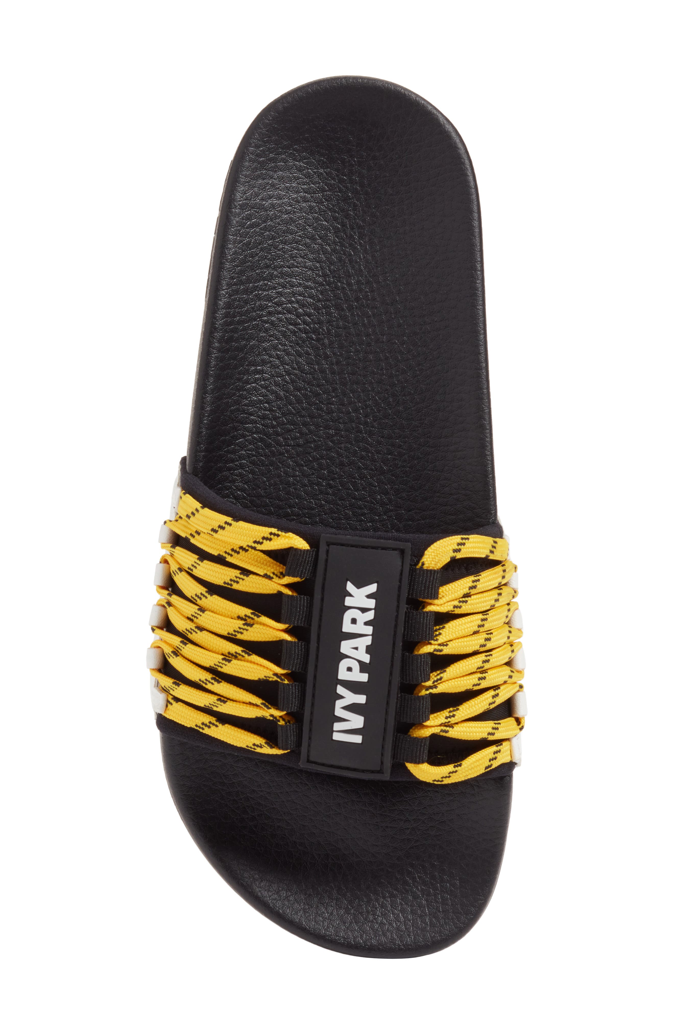 Lace-Up Slide Sandal, Alternate, color, BLACK