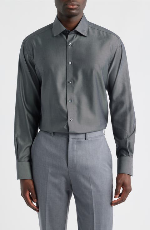 Royal Twill Modern Fit Solid Non-Iron Cotton Dress Shirt