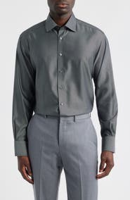 1863 by Eterna Royal Twill Modern Fit Solid Non-Iron Cotton Dress Shirt