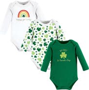 Hudson Baby Infant Breathable Cotton Long-Sleeve Bodysuit Bundle 3 Count